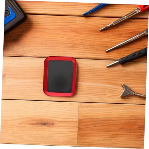 Abaodam Magnetic Rc Screw Tray Aluminum Alloy Screw Storage Plate with Red Metal Bowl for Model Aircraft and Car Parts Repair, 2pcs Set