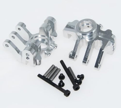 Upgrade Compatible with Axial 1/10 RBX10 Ryft 4WD Rc Crawler Car Steering Cup & Rock Bouncer Axle Mount & Steering Knuckles Aluminum Alloy Metal Accessory Parts(Silver)