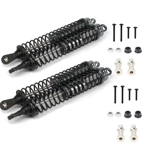 Oil Adjustable Aluminum 140mm Shock Absorber Damper For Rc Car 1/8 Buggy Truck Upgraded Hop-Up Parts Hsp Hpi Losi Axial 4PCS/set (Titanium) - color: Titanium