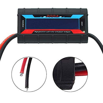 RGBZONE 200Amps Power Analyzer, High Precision RC Watt Meter with Digital LCD Screen for RC, Battery, Solar, Wind Power (200 Amps)