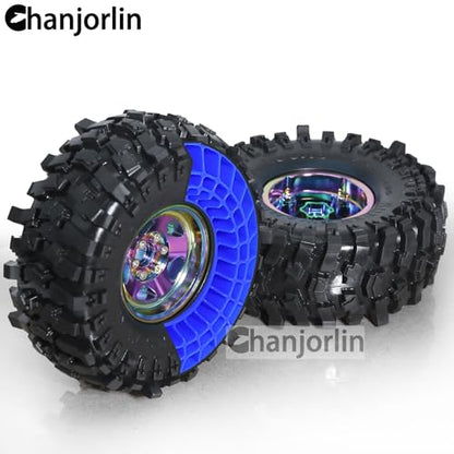 1.9 RC Silicone Rubber Insert Foam Soft Waterproof 108x42mm Fit 118-122mm 1/10 Crawler Wheels Tires for 1:10 Crawler Car Traxxas TRX4 Axial SCX10 Capra RXB10 RC4WD D90 TF2 Gen8 4PCS (Blue) | Fit 118-122mm 1/10 Crawler Wheels Tires - color: Blue