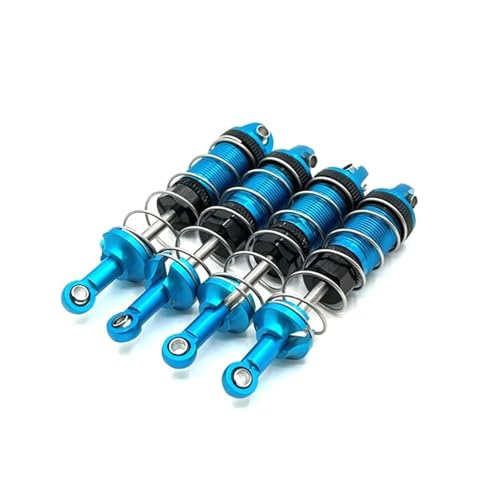 RC Cars Spare Parts for MJX 16207 16208 16209 16210 H6 Front and Rear Hydraulic Shock Absorbers Metal Upgrade Remote Control Car Accessories RC(Blue) - color: Blue