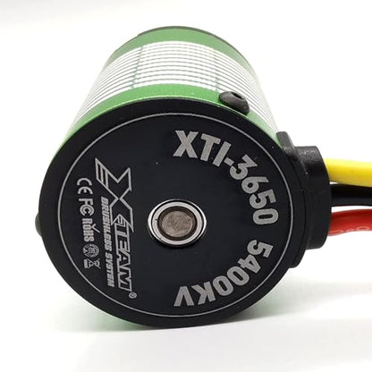 XTEAM 3650 5400KV Brushless Motor 1300W 115A 11V 4-Pole Design, Suitable for 1/8 1/10 1/12 RC Electric Racing Car, Buggy, RC Boat - size: 3650-5400KV