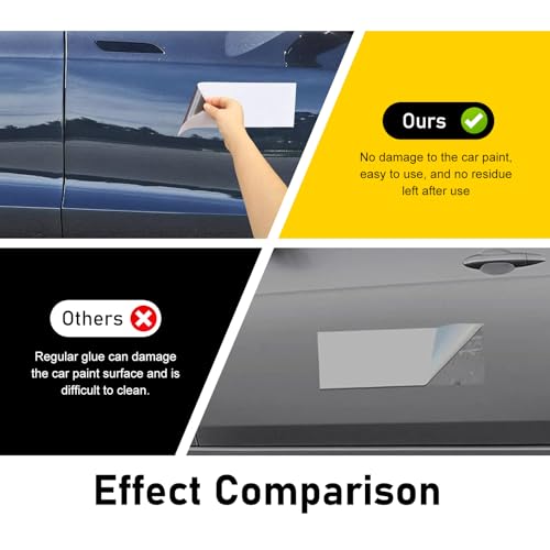 4 PCS Car Bumper Sticker, 12" x 4" Strong Sticky Self-Adhesive Car Decal, Easy to Cut DIY Auto Body Sheet, Paint-Safe for Most Cars SUVs Trucks Cover (White)