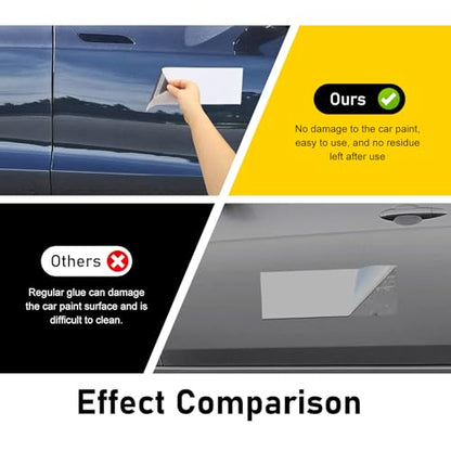 4 PCS Car Bumper Sticker, 12" x 4" Strong Sticky Self-Adhesive Car Decal, Easy to Cut DIY Auto Body Sheet, Paint-Safe for Most Cars SUVs Trucks Cover (White)