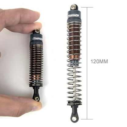 120MM Oil Shock Absorbers Upgrade Compatible with 1/10 RC Crawlers | Fits TRX4 / Axial SCX10 / D90 - Oil Damper Upgrade - Gray - color: Gray