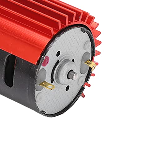 2 Speed 370 Brushed Motor, RC Brush Motor Metal Gear, Heat Dissipation High Speed High Efficiency RC Brush Motor Metal Gear with Heat Sink for WPL RC Car (Red)