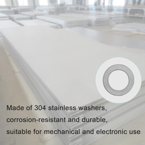48 Pcs M10x16mm 304 Stainless Steel Shim Washers, Precision Thin Spacers | 0.1, 0.2, 0.3 and 0.5mm, 12 pcs each, flat spacer washers for M10 bolts, electronics assembly and mechanical repair - size: M10X16