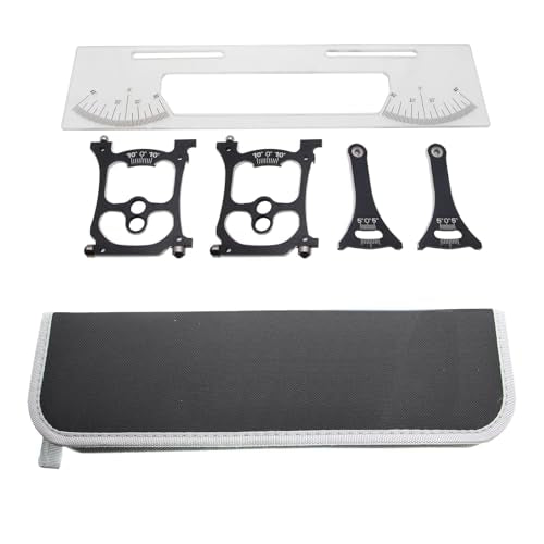 RC Car Setup Station Compatible with 1/10 1/12 Pan Cars | Alignment Rack Tool,Aluminum Setup,Adjustable Camber Toe & Slip Angle Gauge,Professional RC Tuning Maintenance