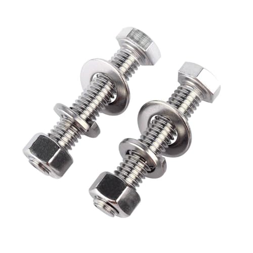 5/16-18 x 1-1/2" Hex Head Screw Bolt and Nuts Flat & Lock Washers, 304 Stainless Steel Fully Threaded, 8Sets - color: Silver, size: 5/16-18 x 1-1/2" (8Sets)