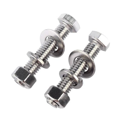1/2-13 x 1-1/2" Hex Head Screw Bolt and Nuts Flat & Lock Washers, 304 Stainless Steel Fully Threaded, 4Sets - color: Silver, size: 1/2-13 x 1-1/2" (4Sets)