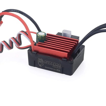 2-3S 35A Waterpoof Brushless ESC Speed Controller BEC 5V 2A for T Plug for 1/14 1/16 RC Car - color: 35a T Plug