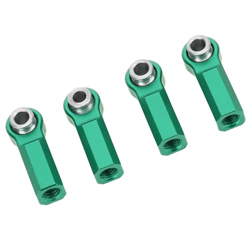 Asixxsix M4 Ball Joint Head, 4 Pcs Alloy Link Rod End with M4 Thread 7mm Diameter for RC Model Car Tie Rods Set (Green)