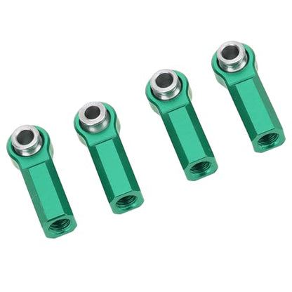 Asixxsix M4 Ball Joint Head, 4 Pcs Alloy Link Rod End with M4 Thread 7mm Diameter for RC Model Car Tie Rods Set (Green)