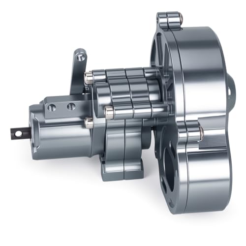 Complete Transmission Cutoff Gearbox with Dig Gear for SCX10 AX10 Wraith | CNC machined Aluminum alloy housing.Direct fit for 1/10 RC Axial SCX10.Upgrade stock gearbox for smoother crawl. - color: Titanium