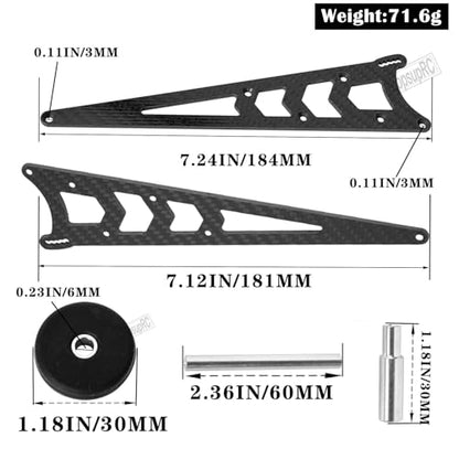 RC Carbon Adjustable Wheelie Bar Kit Tail Wheel Head up Wheel Upgrades Part for 1/10 Slash,Rustler,Bandit,Stampede VXL 2WD,Carbon Adjustable Wheelie Bar w/Mount Hops Up, Black - color: Black（upgrades Part）