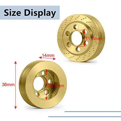 MORLORDY 4PCS RC Brass 1.9 Beadlock Wheels Weights for 1/10 Scale SCX10 D90 Wraith 90048 90018 RR10 RC Wheel Weights Accessories - size: 1.9 Inch