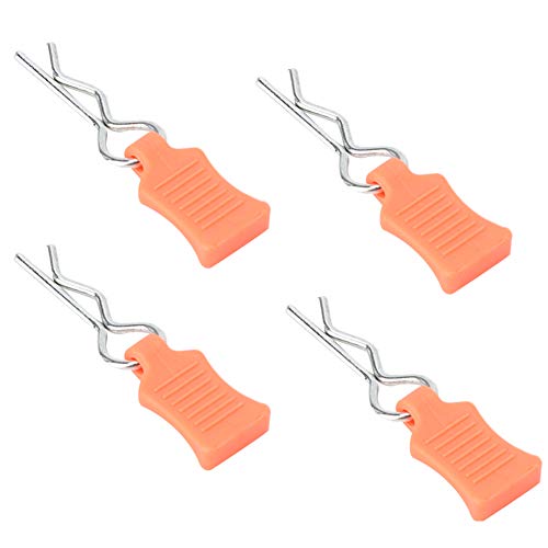 4pcs Universal RC Car Body Clips with Pull Tabs Pins for 1/8 1/10 /12 RC Car Shell Replacement Parts (Orange) - color: Orange