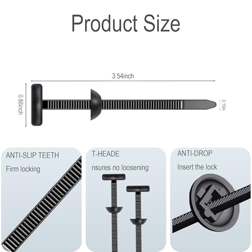 200 Pcs Automotive Nylon Cable Tie Buckles, Universal Zip Tie Clips and Fasteners for Car Bumper Repair, Fender Liner, Cable Mounts, Auto Body Tools