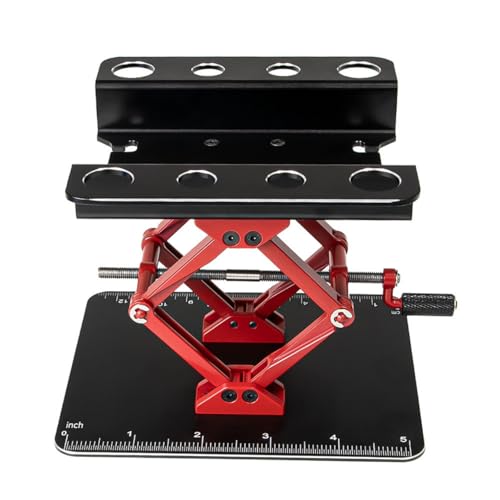 RC Car Repair Work Stand for 1/8 1/10 1/14 RC Adjustable Repair Stand Aluminum Repair Workstation (Black) - color: Black