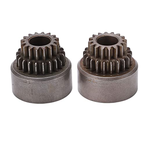 TREETDOBV 2pcs 02023 Steel Two Speed Clutch Bell, Durable Metal Steel Clutch Bell Double Gears for HSP 94122 94166 1/10 RC Car Upgrade Parts Replacing Old Part