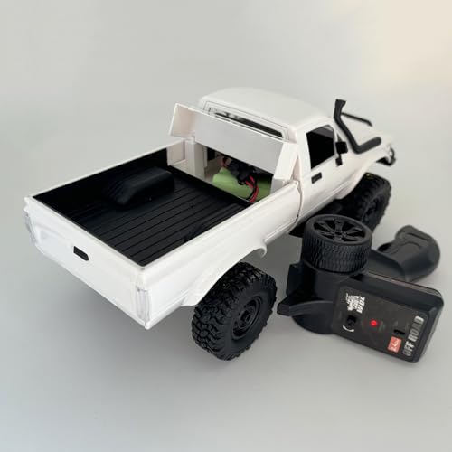 HLSFWDRIVE WPL C24-1 RC Rock Crawler RC Truck 4x4 1/16 Scale All Terrain | RC Crawler Off Road Remote Control Pickup 2.4G RTR with Proportional Throttle Steering Led Light Adult