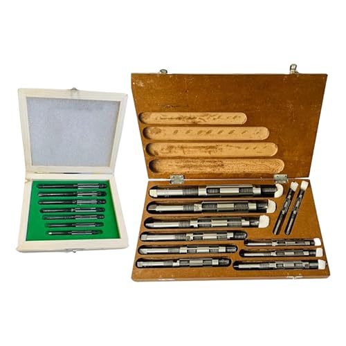 Adjustable Hand Reamer HV-H14 for Metal & Wood Repairs, 1/4" to 1-1/2" | 6 Carbon Steel Blades, Straight Flutes, 6.35-38.10mm Capacity, Bore Sizing, Precise Hole Finishing, Reaming & Repairing Tool - size: HV to H14 - 18Pcs