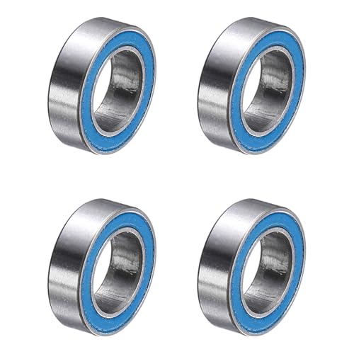 uxcell 4 Pcs MR106-2RS Deep Groove Micro Bearing, 6x10x3mm Double Rubber Sealed Chrome Steel Small Bearings (ABEC5, Z4 Low Noise) - size: MR106-2RS