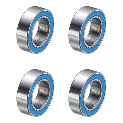 uxcell 4 Pcs MR106-2RS Deep Groove Micro Bearing, 6x10x3mm Double Rubber Sealed Chrome Steel Small Bearings (ABEC5, Z4 Low Noise) - size: MR106-2RS