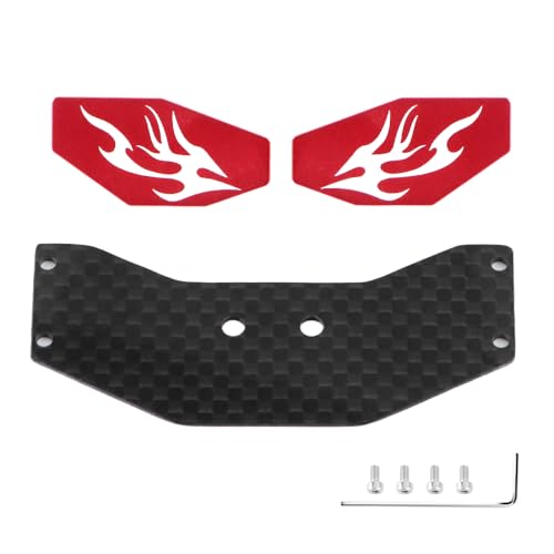 GLOBACT RC Tail Wing Carbon Fiber for Losi 1/24 Micro-B 2WD Buggy (Red) - color: Red