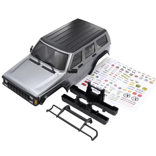 RC car Components Compatible with TRX4M for Bronco for Defender 1/18 RC Car Parts 6.10in Wheelbase Hardtop Body Shell Kit with Front Rear Bumpers(Gray) - color: Gray