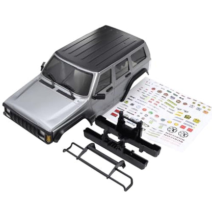RC car Components Compatible with TRX4M for Bronco for Defender 1/18 RC Car Parts 6.10in Wheelbase Hardtop Body Shell Kit with Front Rear Bumpers(Gray) - color: Gray