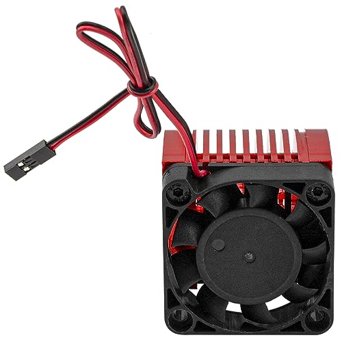 Universal 42mm Aluminum Heat Sink Heatsink with 5V Cooling Fan for 1/8 RC Car 4068 4076 4274 7282 1515 Brushless Engine Motor (Red) - color: Red