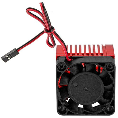 Universal 42mm Aluminum Heat Sink Heatsink with 5V Cooling Fan for 1/8 RC Car 4068 4076 4274 7282 1515 Brushless Engine Motor (Red) - color: Red