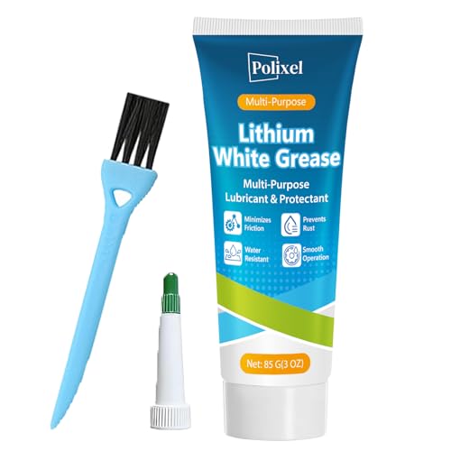 White Lithium Grease – Multi-Purpose Grease for Car Door, Hinges, Bearings, Gears, Sliding Track Auto Grasa De Litio, Rust & Waterproof Lubricant for Marine, Industrial & Household Use 3oz/85g