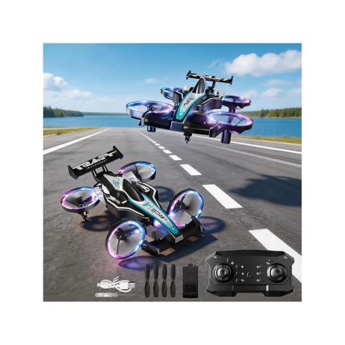 2-in-1 RC Car Airplane for Land and air for Kids Adults 6+ | ABS RC Plane Car Jet Mini Drone, Transformable Remote Control Car & RC Plane, Racing Car Stunt Plane, Gift Toys for 6-12 - size: Racing Car