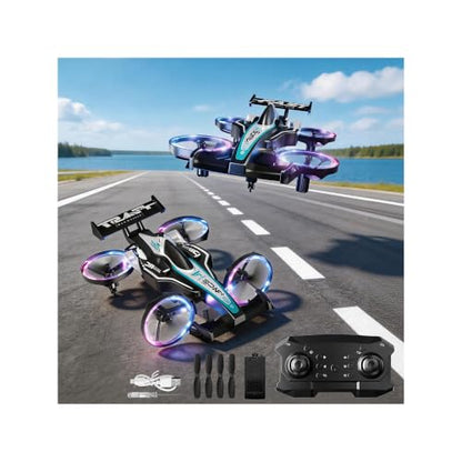2-in-1 RC Car Airplane for Land and air for Kids Adults 6+ | ABS RC Plane Car Jet Mini Drone, Transformable Remote Control Car & RC Plane, Racing Car Stunt Plane, Gift Toys for 6-12 - size: Racing Car