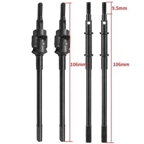 RC Models For Axial For SCX10 II 90046 1/10 RC Crawler Car Upgrade Parts Hard Steel Front Rear Axle CVD Drive Shafts Model Accessory(1 set) - size: 1 set