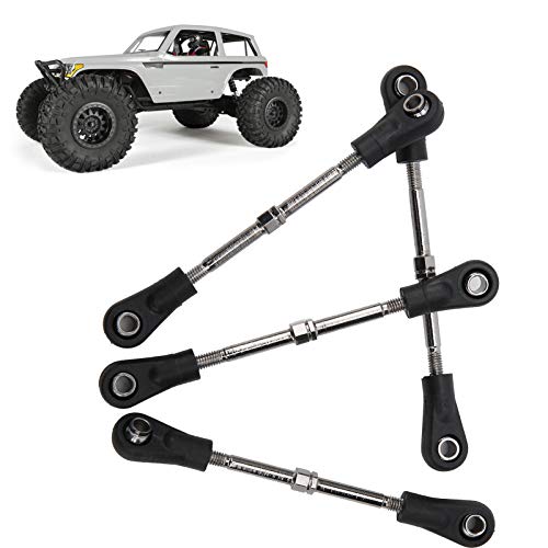 4pcs RC Steering Rod, Linkage Steering Link Rod Adjustable Rear Upper Linkage Rod for 1/10 RC Off Road Car