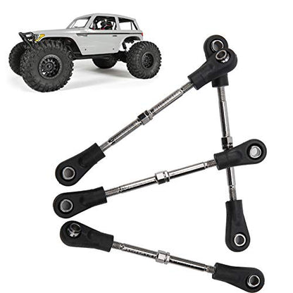 4pcs RC Steering Rod, Linkage Steering Link Rod Adjustable Rear Upper Linkage Rod for 1/10 RC Off Road Car