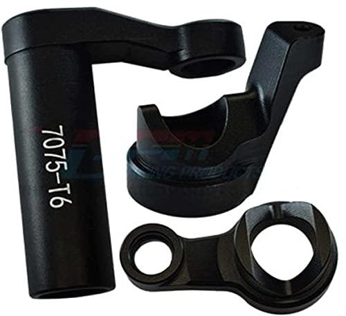 3Pc Set Upgrades 7075-T6 Aluminum Servo Saver Set 1/8 4Wd Sledge Monster Truck（95076-4） RC Cars by GPM (Black)