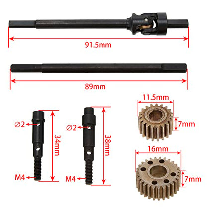 MEUS RACING Universal CVD shafts and Gears for MEUS Nylon Portal Front and Rear Axles for Axial SCX10 SCX10 II 1/10 RC Model Car Upgrades Pasrts