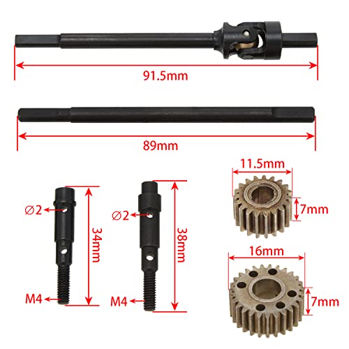 MEUS RACING Universal CVD shafts and Gears for MEUS Nylon Portal Front and Rear Axles for Axial SCX10 SCX10 II 1/10 RC Model Car Upgrades Pasrts