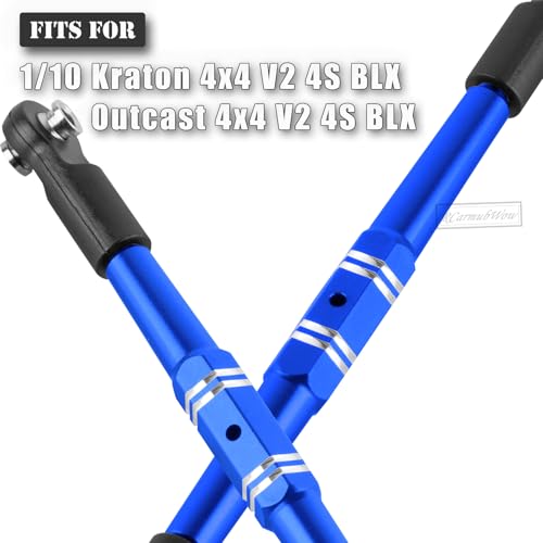 RC Turnbuckles Camber Links Upgrades Part for 1/10 Outcast/Kraton 4x4 4S V2 BLX,Alloy Aluminium Links Steering Linkage Turnbuckles Tie Rods Linkage Set,Navy Blue - color: Navy Blue(1set)