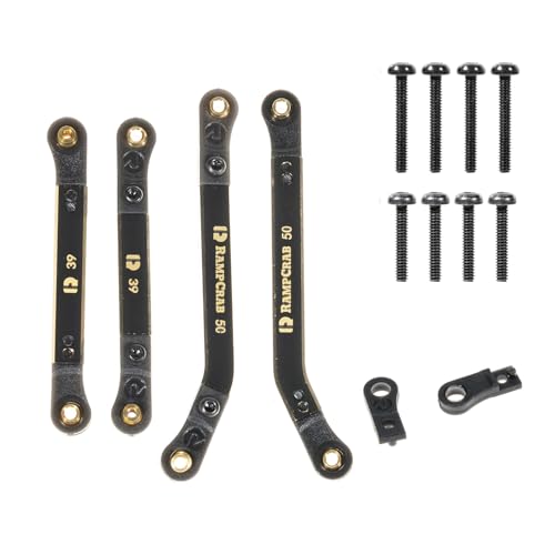 High Clearance 4 Links Set for SCX24 Bronco, C10, Wrangler JLU, 4Runner, Brass Links Set, ONLY Front, 4Pcs, Black - size: C10 Front
