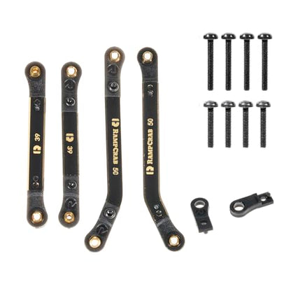 High Clearance 4 Links Set for SCX24 Bronco, C10, Wrangler JLU, 4Runner, Brass Links Set, ONLY Front, 4Pcs, Black - size: C10 Front