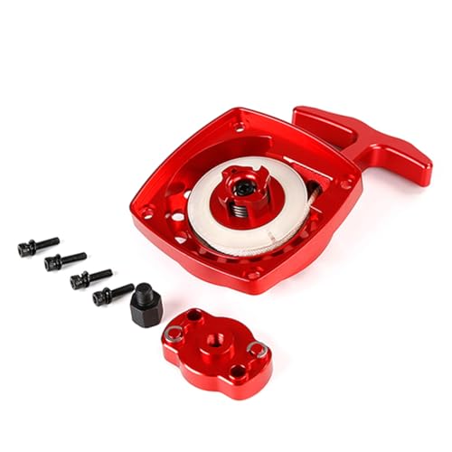 CNC Metal Easy Started Pull Starter & Dial Kit (Red) | for 1/5 HPI ROFUN ROVAN KM BAJA Losi 5ive T FG Zenoah CY 32CC 36CC Engine Rc Car Parts - color: Red