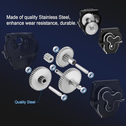 HobbyPark Metal Stainless Steel 40.3:1 Ratio Transmission Gear Pinion Set Low Gears Motor Pinion for TRX4M TRX4MT Upgrades 1/18 RC Crawler Car