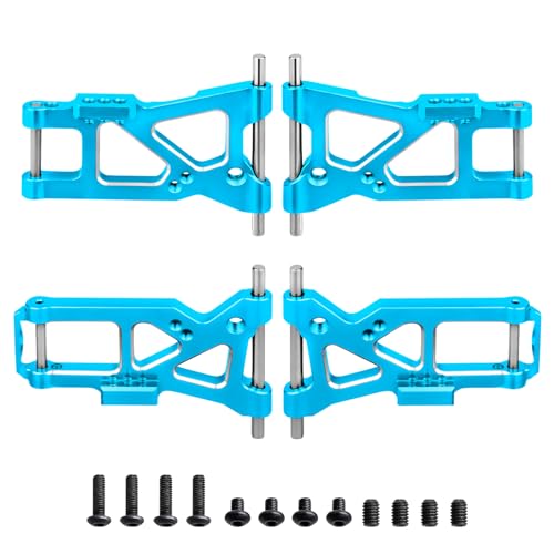 Aluminum Suspension Arms Set Front & Rear for Traxxas 4-Tec 2.0 VXL AWD 1/10 RC Touring Car (Blue) - color: Blue
