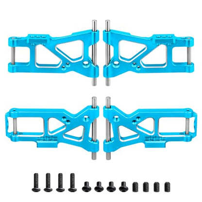 Aluminum Suspension Arms Set Front & Rear for Traxxas 4-Tec 2.0 VXL AWD 1/10 RC Touring Car (Blue) - color: Blue